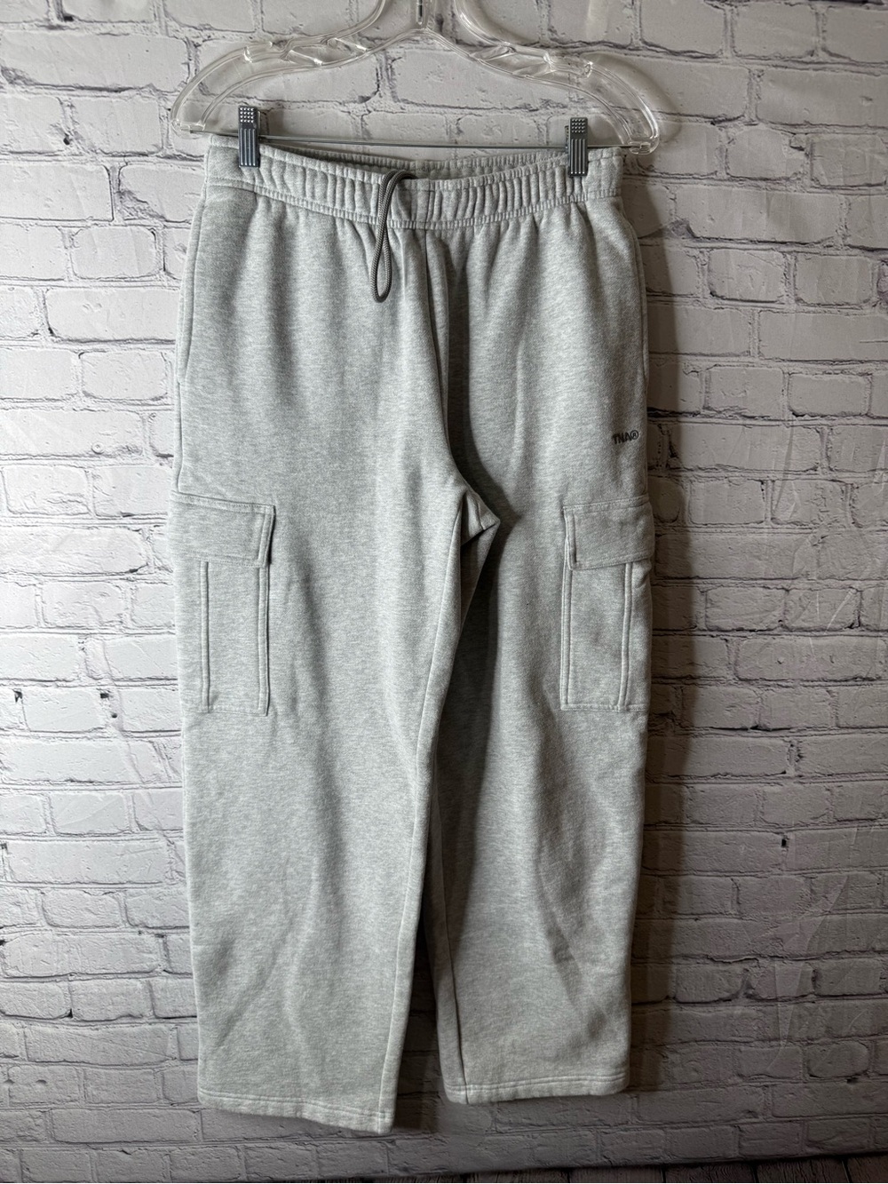 Womens TNA sweat fleece gray Cargo Sweatpants - Comfortable Everyday Joggers
